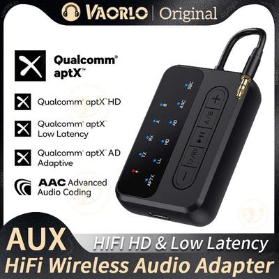 aptX Bluetooth Audio Transmitter Receiver 3.5MM AUX aptX-Adaptive AD/HD/LL AAC HiFi Multipoint Wireless Adapter For TV PC Car