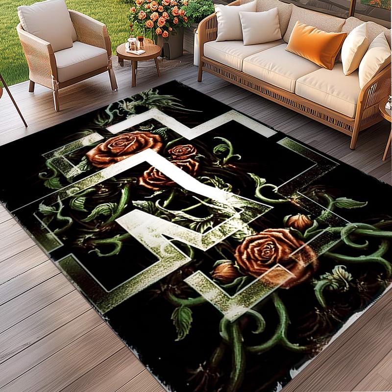 Rammstein Print Rug, Washable Floor Carpet, For Entryway Dorm Laundry Room Office Study, Home Decor Birthday Christmas Gift