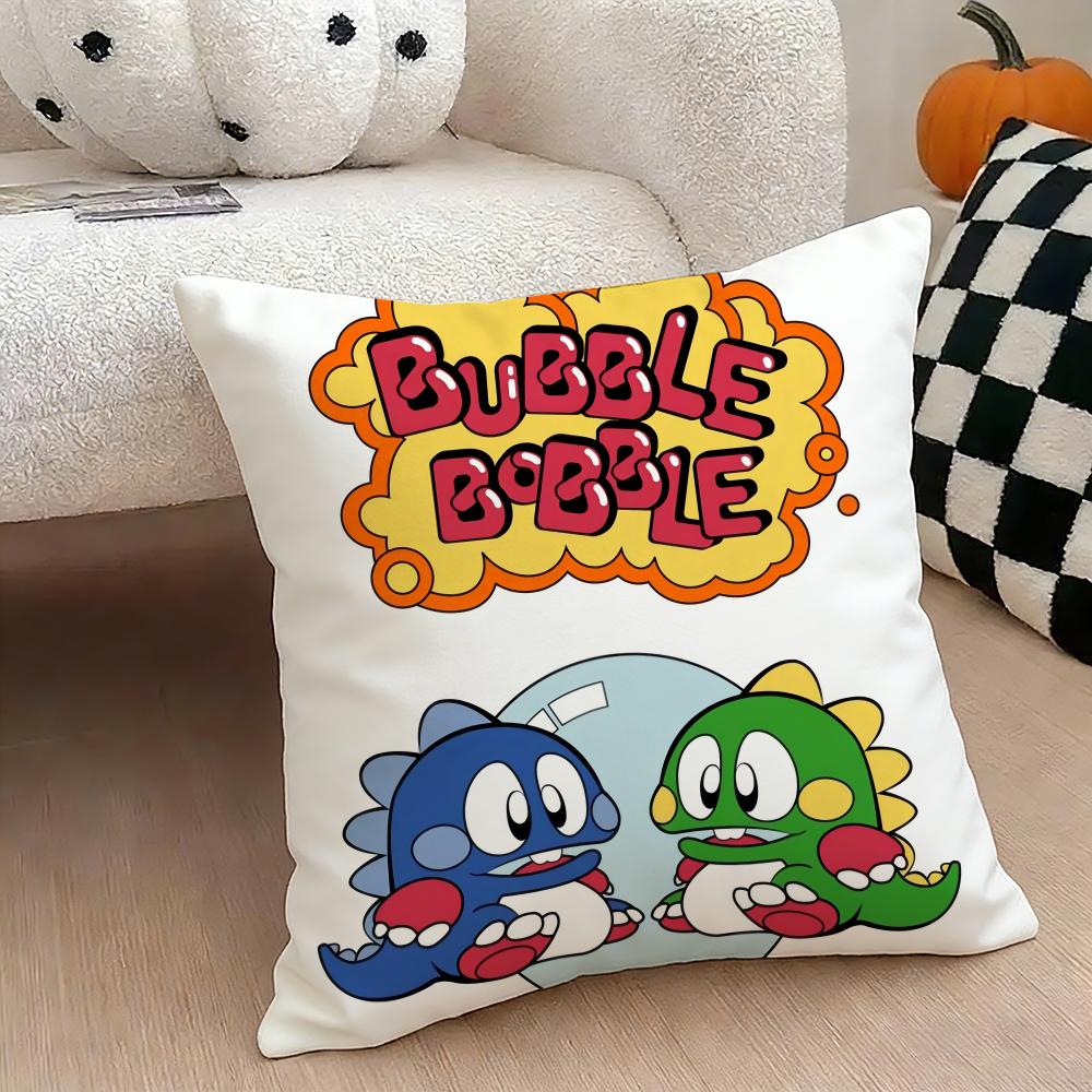 Game BBubbles Bobble Cushion Cover Natural Linen Double Sided Print Throw Pillow Case for Sofa Couch Home Decor