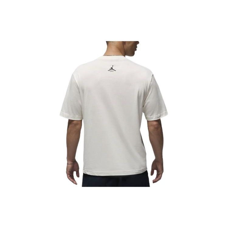 Jordan Flight Series Colorblock Charakter Grafikdruck Rundhals Kurzarm T-Shirt SS24 Herren Tops Sail FN5955-133