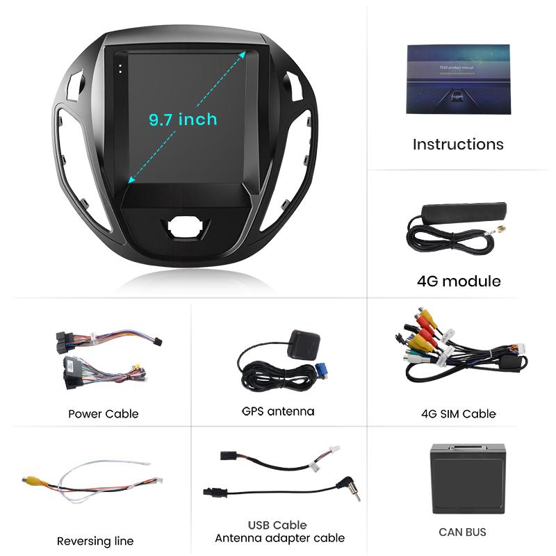 Junsun 9.7" Wireless CarPlay Android Auto Radio For Ford B-Max Transit/ Tourneo Courier  2012-2023 RDS 4G WiFi High Configuratio