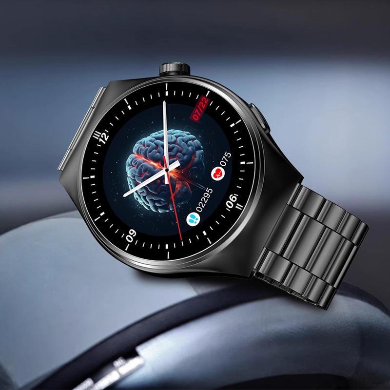 Accurate Non-Invasive Blood Sugar & Uric Acid Smartwatch: NFC, Bluetooth Calls, Heart Rate, Blood Pressure, O2 Monitoring.