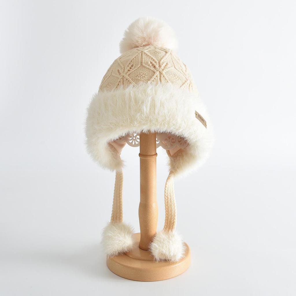 Kids' Knit Pom-Pom Hat: Warm, Windproof, Thickened for Autumn and Winter