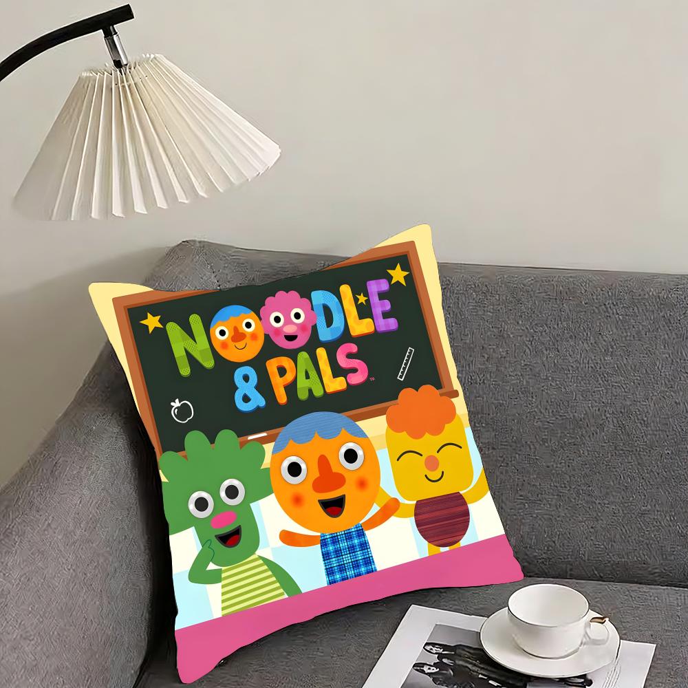 NNoodle PalsS Cartoon Cushion Cover Pillowcase Ultra Soft Skin Friendly Fabric Cloud Like Comfort Concealed Zipper