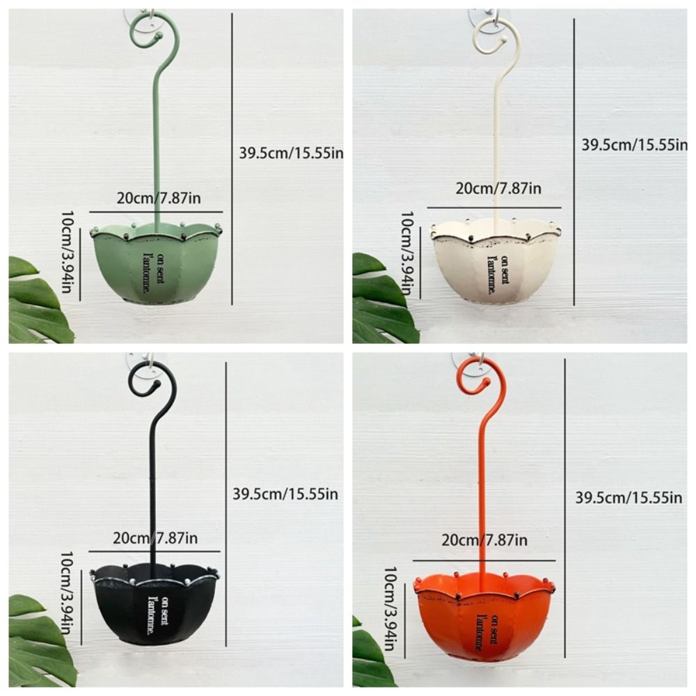Vintage Umbrella Planter European Styles Flower Basket Plants Vases Wall Mounted Planter Patio