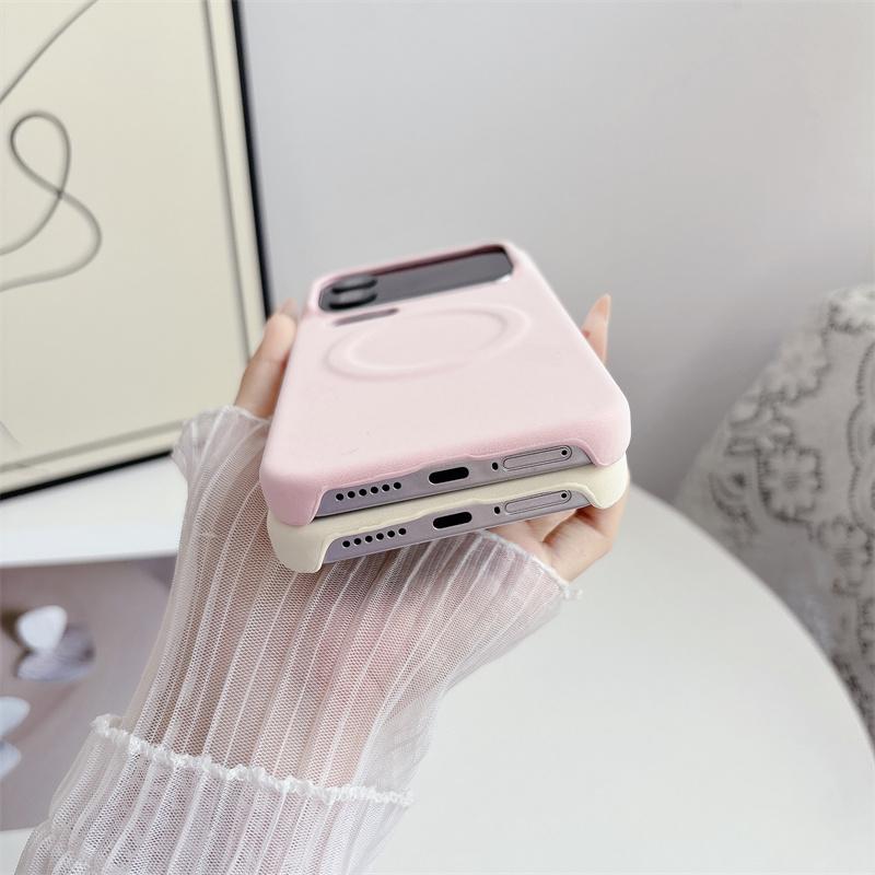 Simple Half Package Matte PU Leather Magnetic For Magsafe Case For Xiaomi Mi 15 Ultra 17 Pro Max Shockproof TPU Proteciton Cover