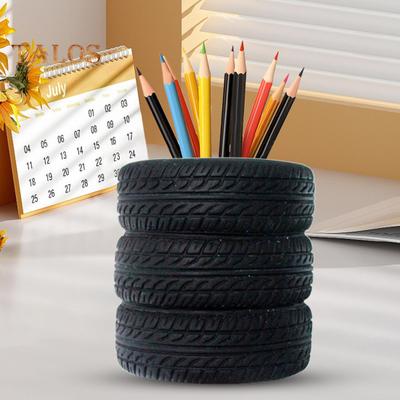 Stifthalter, 3-lagig, Autoreifen-Design, schwarzer Gummi-Stifthalter, Schreibtisch-Organisation, Schreibwaren-Aufbewahrungs-Organisationstool