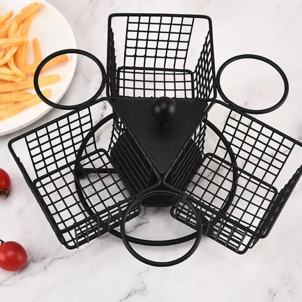 Sturdy Food Display Rack with Dipping Cup Deep Fry Food Strainer Durable Snack Basket  Onion Rings