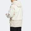 Adidas Patch Detail Knit Jacket With Sherpa Fleece Panel And Zip Hood Men Jackets White HN9017