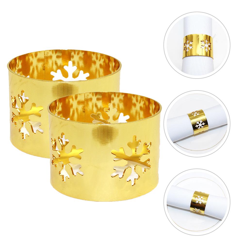 6 Pcs Christmas Napkin Rings Thanksgiving Festive Agate Holiday Holders Table Decors Paper