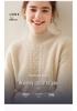 Women's Thick Cashmere Sweater: Solid Color, Half-High Neck, Loose Fit, Lazy Style, Cable Knit.