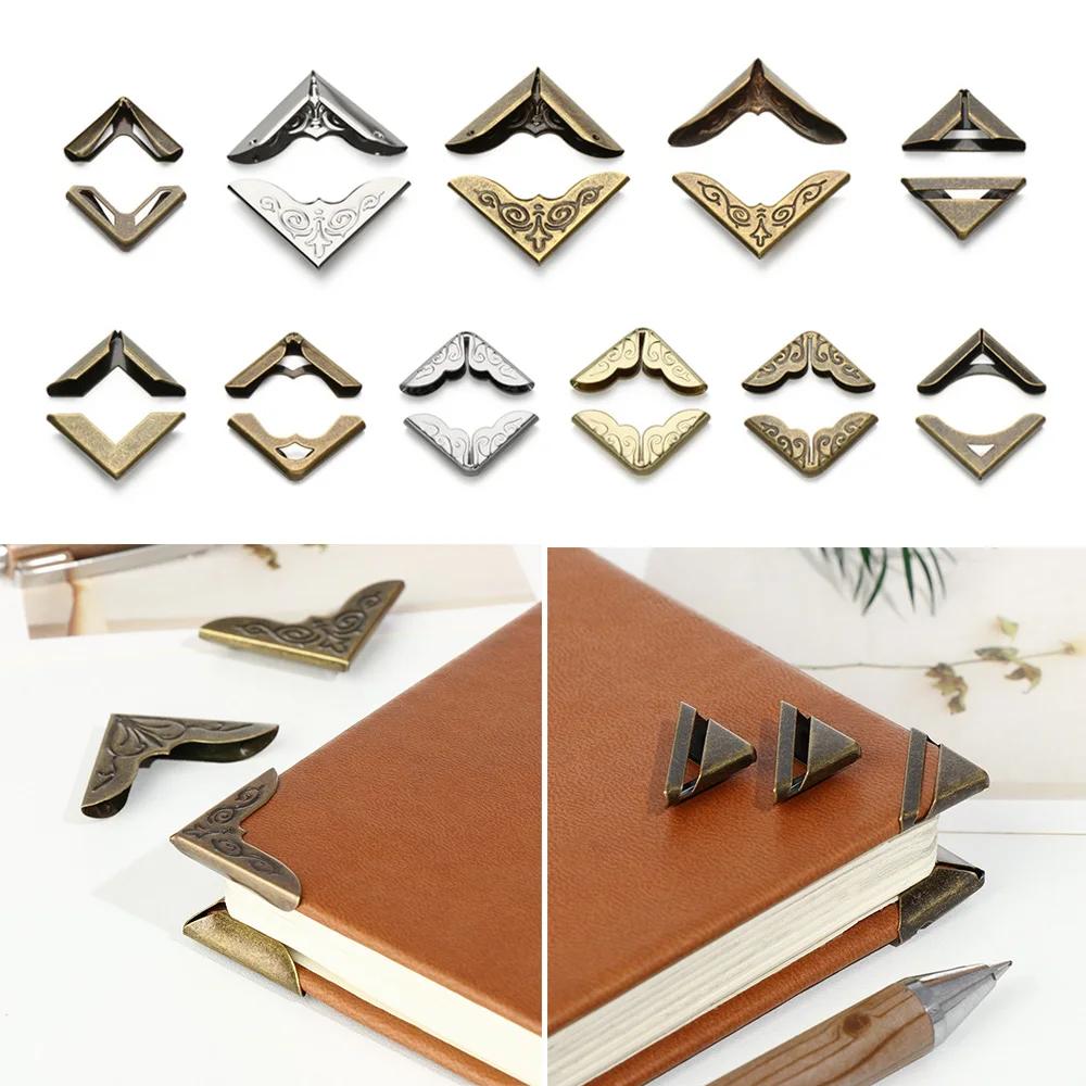 4Pcs Crafts Decoration Menus Book Scrapbook Accessories Metal Corners Book Corner Protector Photo Albums