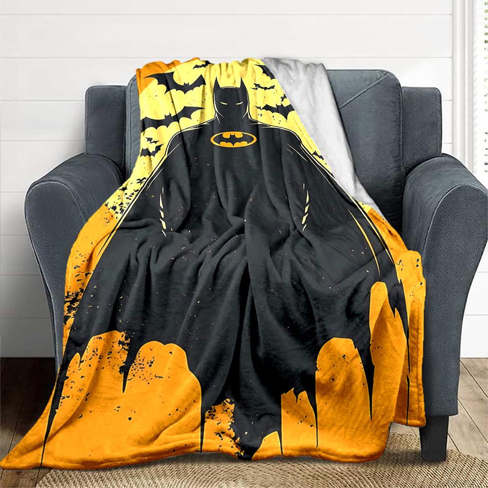 1pc Batman Flannel Throw Blanket - HD Printed Lightweight Soft Warm All-Season Blanket for Sofa, Bed, Travel, Camping 120