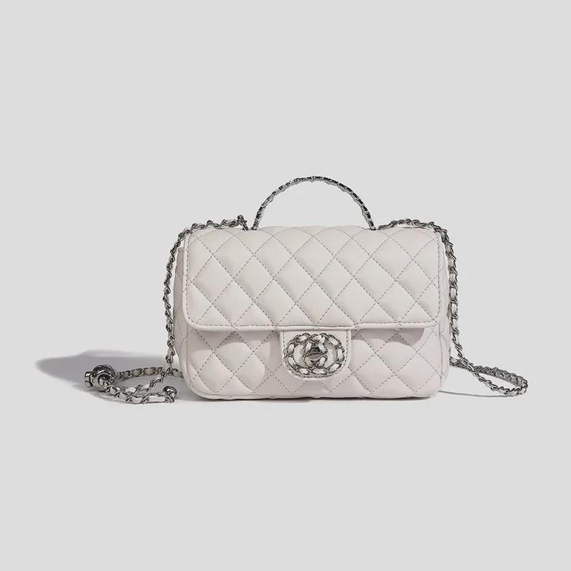 

Сумка через плечо с бриллиантовой цепочкой 2025 года: Шикарная и модная женская квадратная сумка белый