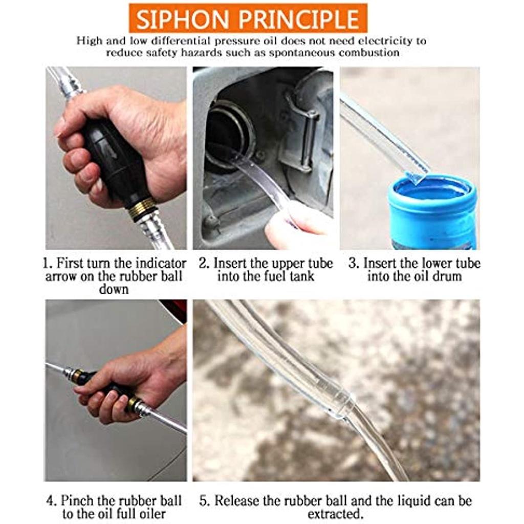 Pompe à Carburant Manuelle - Siphon Pour Voiture, Moto Et Bateaux - Transfert D'essence Et D'huile Facile