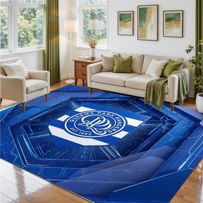 Queens Park Rangers Football Design Crystal Velvet Rug Soft Decorative Mat for Bedroom Entrance