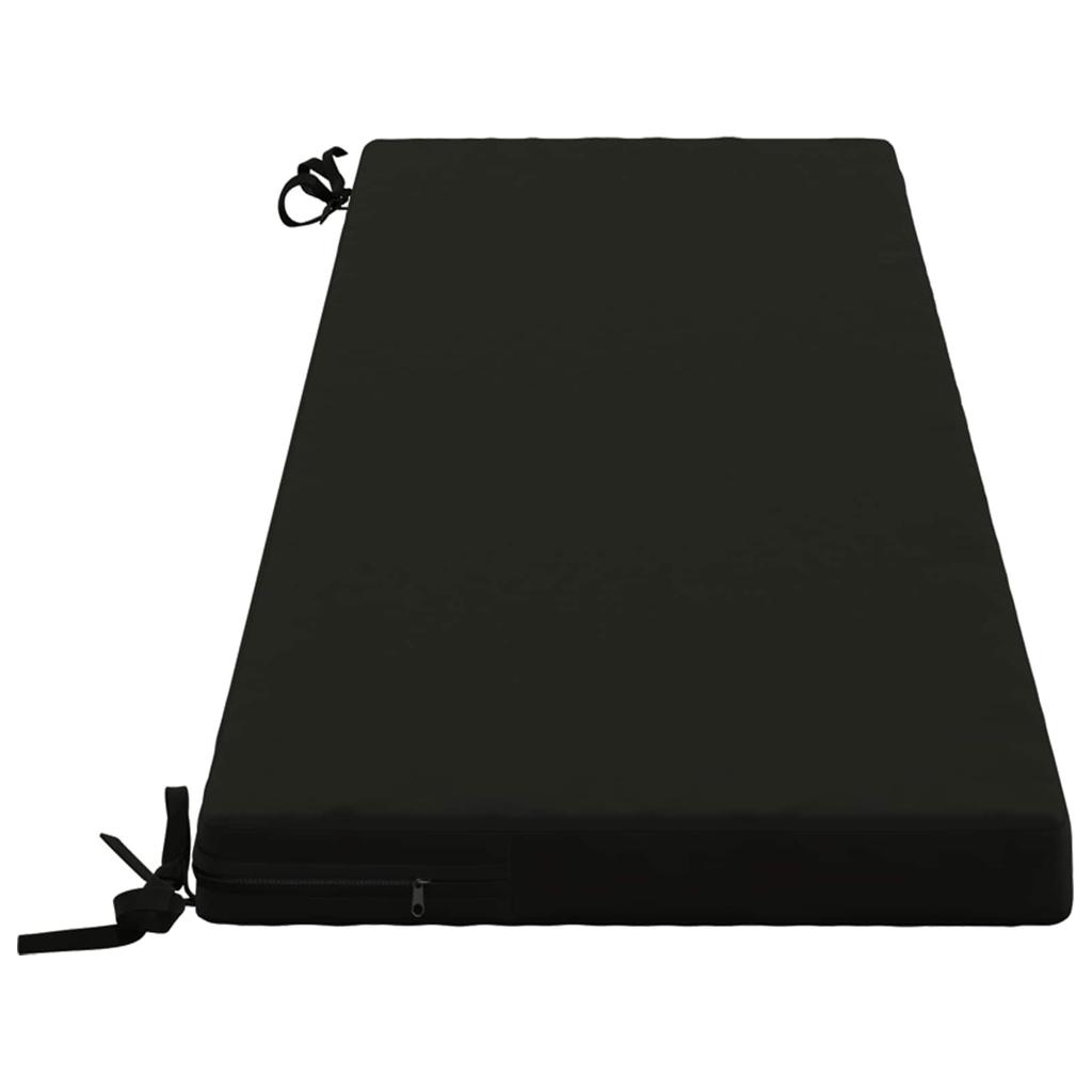 Bench Cushion SOEST 100percent Polyester Black 150 x 40 x 5 cm