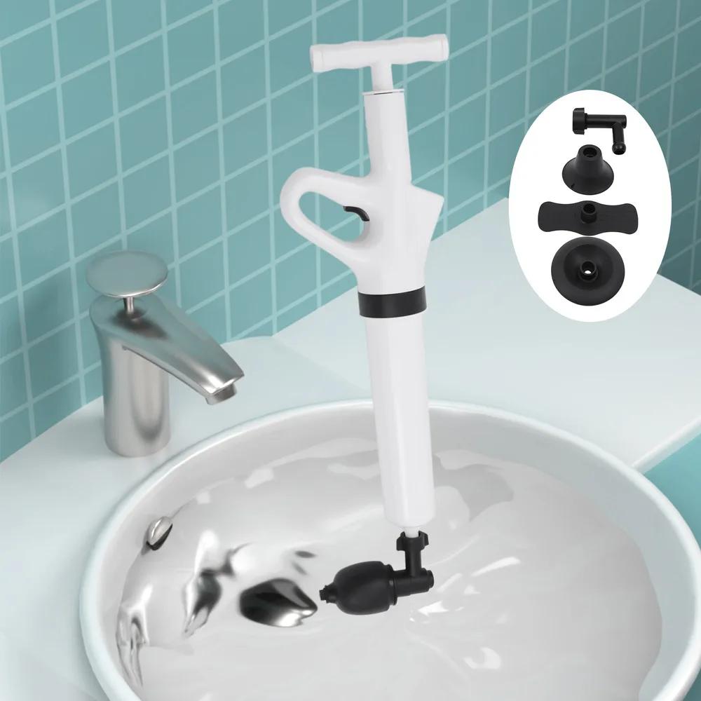 Bymaocar Toilet Plunger Air Powered High Pressure Drain Blaster Sink Dredge Clog Remover W/ Removable Putter Efficient Cleaning