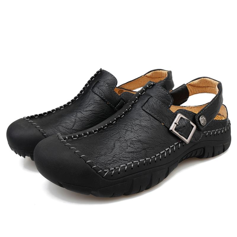 Kožené Muži Vodní Plážové sandály Léto Venkovní Ležérní Sportovní sandály s uzavřenou špičkou Protiskluzové Měkké Turistické Brodící tenisky