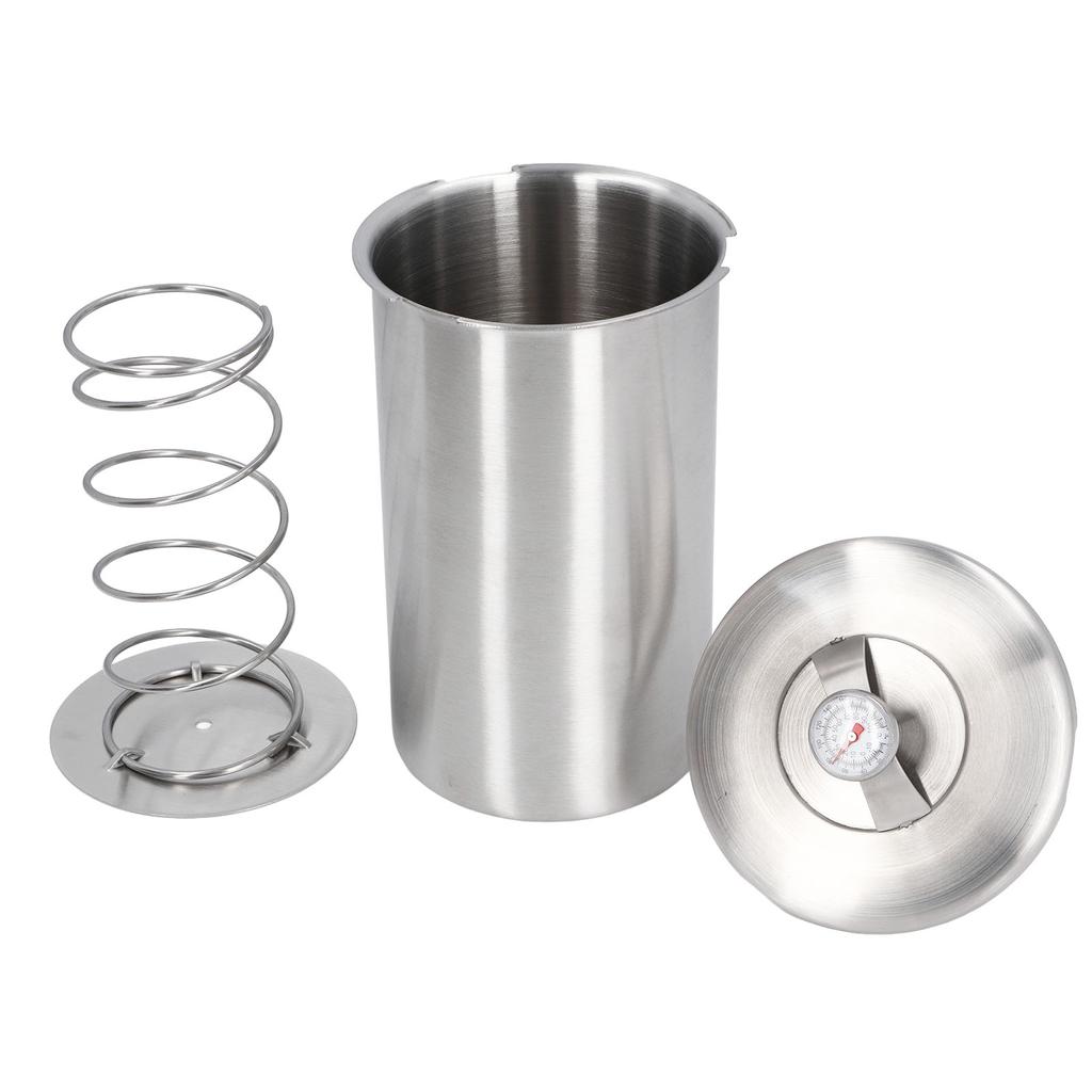 Meat Press Cooker Ham Maker 304 Stainless Steel Kitchen Meat Press Cooking Barrel with Thermometer f