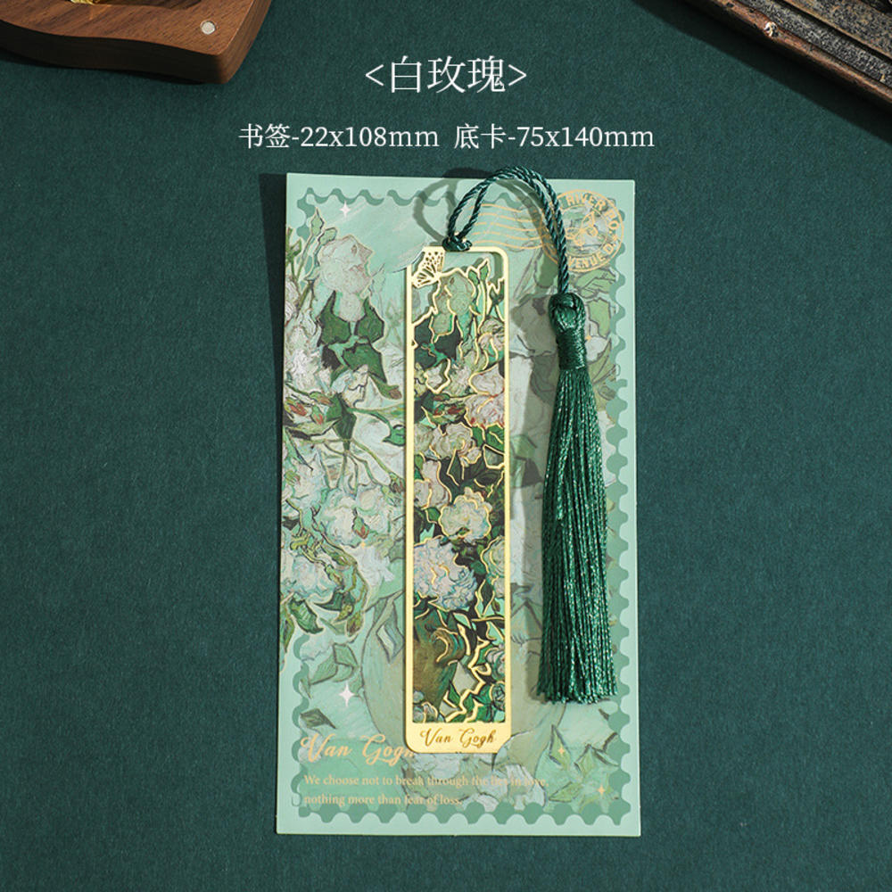 Oil Painting Style Vintage Famous Paintings Metal Bookmarks Tassel Pendant Book Lovers Collection Reading Marker Book Clip Gift