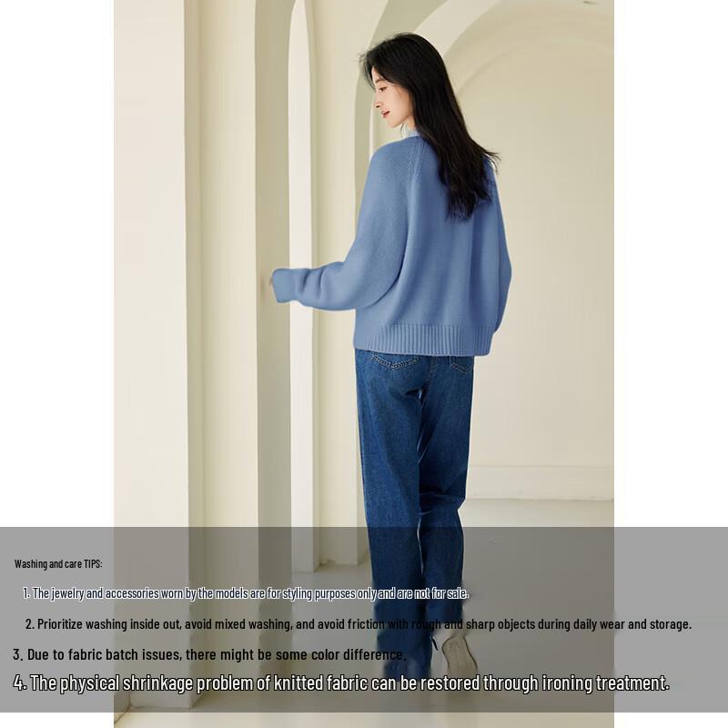 VICTORIA&VERA Women's Wool Blend Long Sleeve Knit Sweater