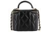 Chanel 21K Black Quilted Sheepskin Shiny Light Gold Buckle Zipper Box Shoulder Crossbody Women Bag