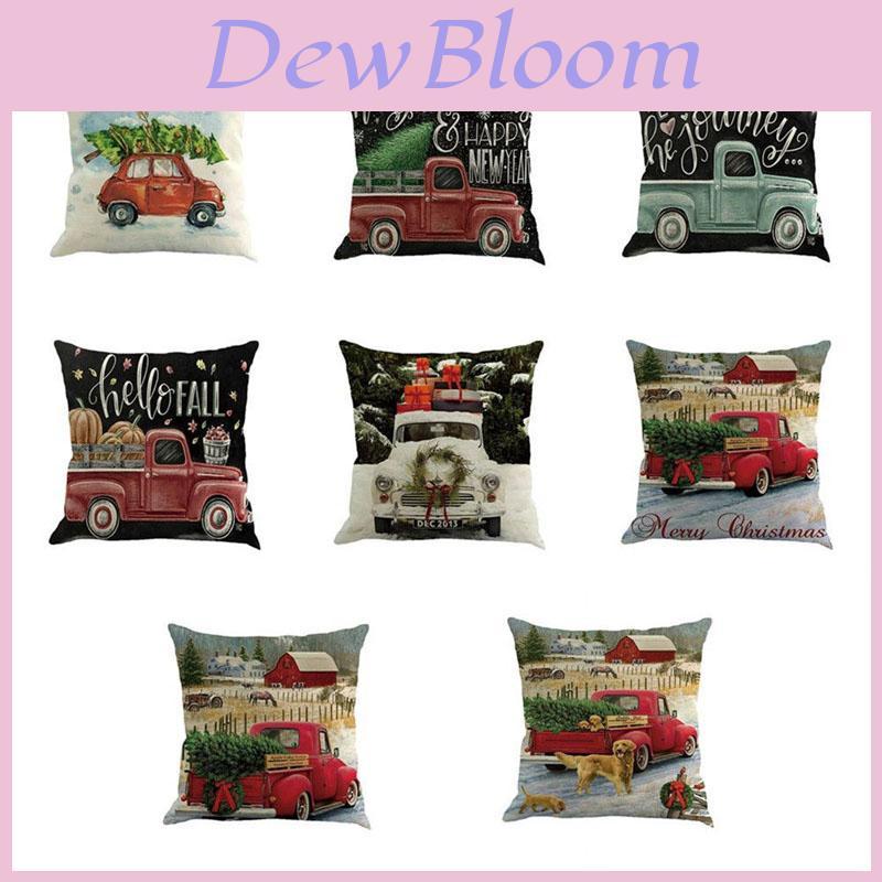 Elegant Christmas Throw Waist Pillow Case In Premium Quality Cotton Linen Material