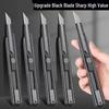 Nóż uniwersalny ze stali wysokowęglowej z czarnym ostrzem do cięcia tapet i prac artystycznych