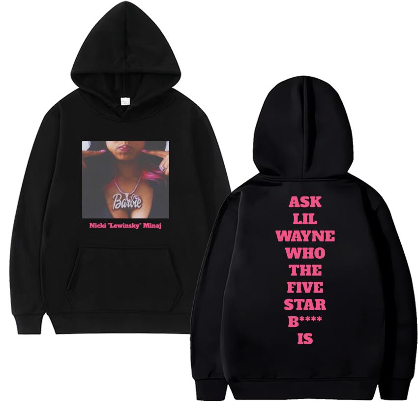 Rapper Nicki Minaj hip hop Album streetwear Men women harajuku fashion Y2k Hoodie Unisex Fleece Long sleeve pullovers Sweatshirt