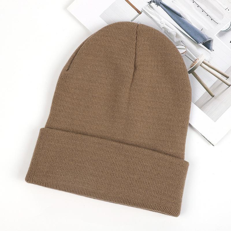 Custom Logo Unisex High Quality Plain Blank Color Winter Hat Cap Acrylic Knitted Beanie