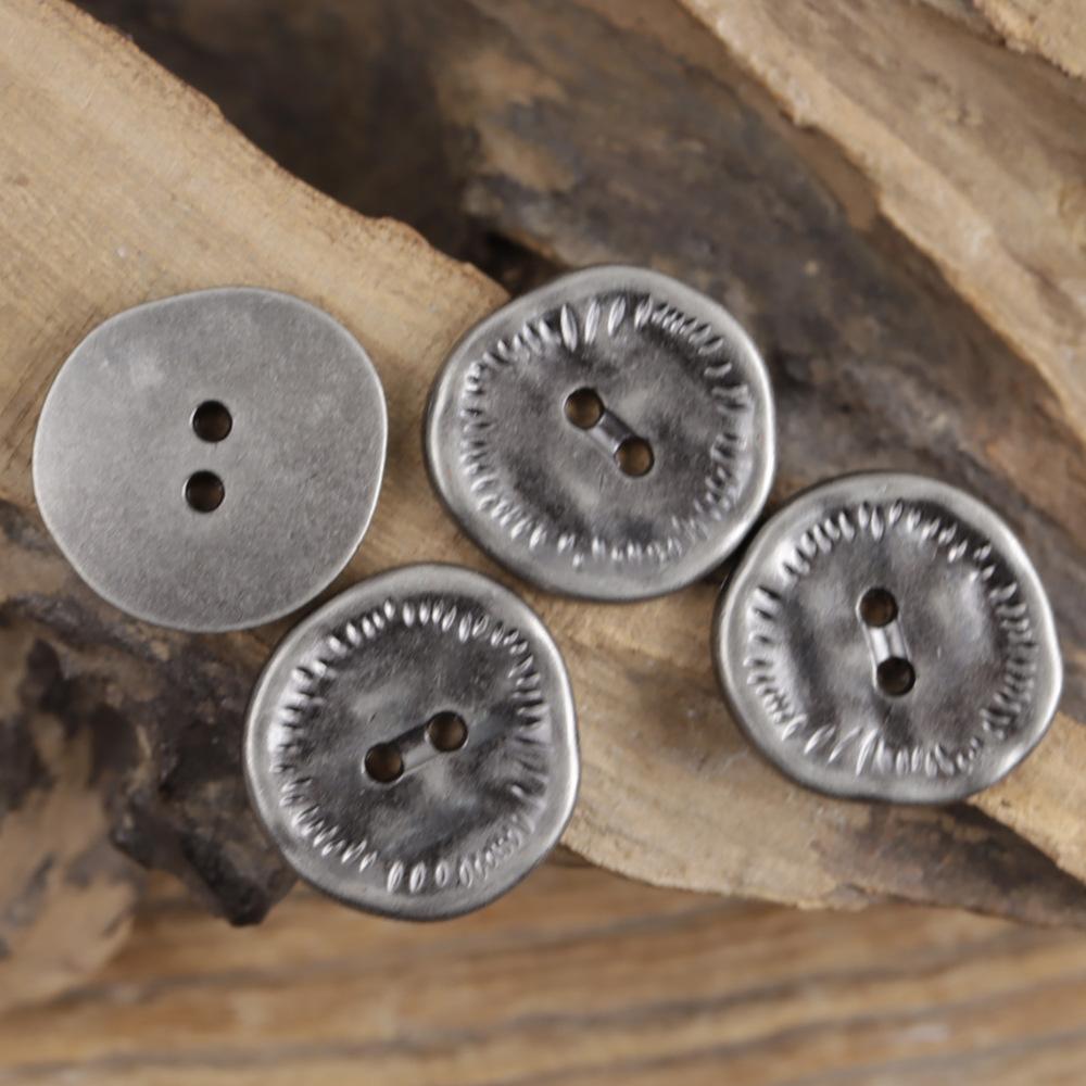 5pcs Irregular 2 Hole Metal Button Silver Gold Copper Leather Clothing Sewing Accessories Suit Coat Jacket