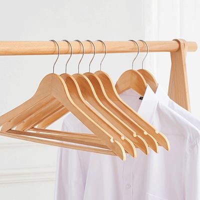 Wooden Hangers High Durability Groove Design Non-Slip Smooth Surface Burr Free Space-saving Reusable Shirt Wooden Hanger Clothes Drying Racks for Home