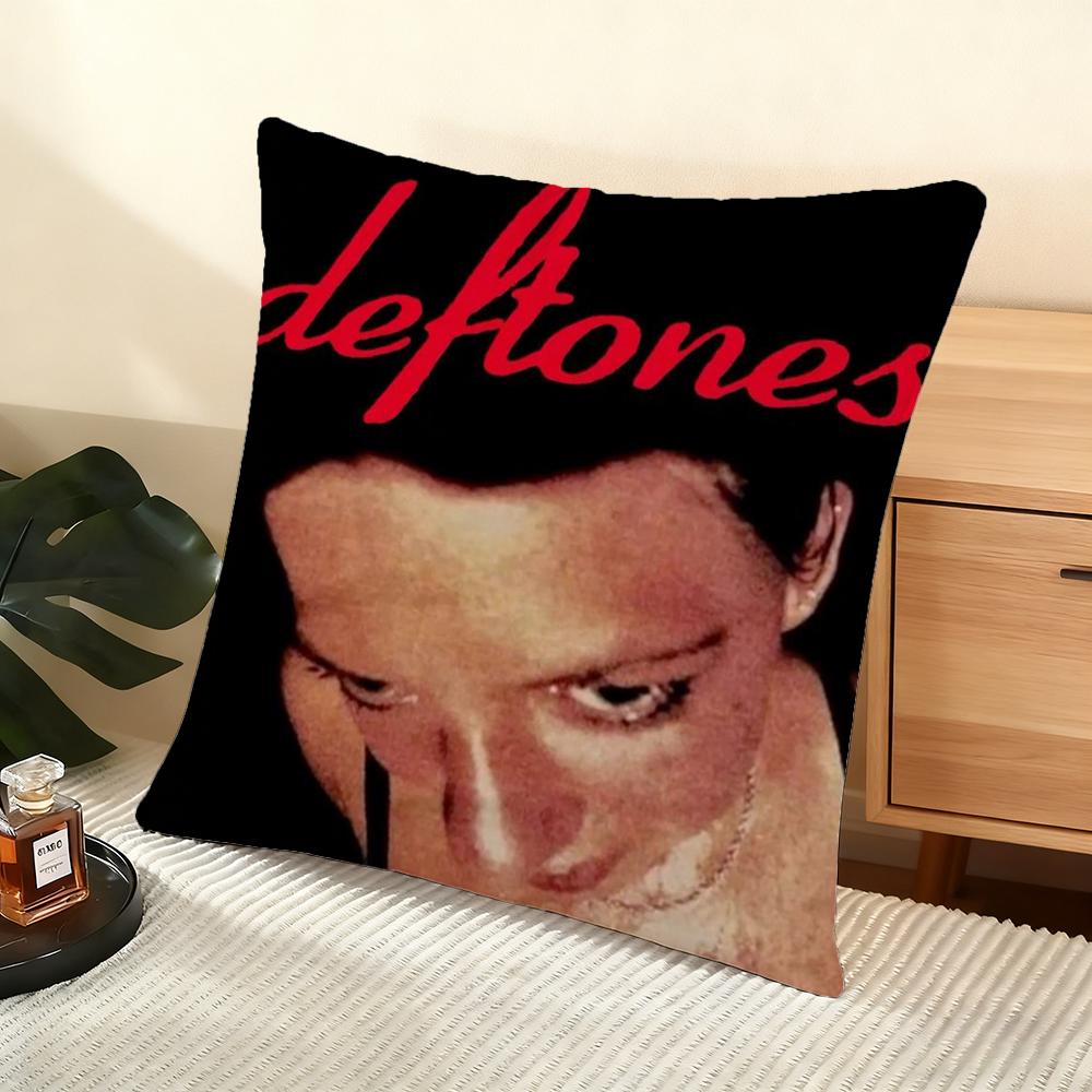 Band D-Deftones Cushion Cover Soft Short Plush Pillow Cover Smooth Cozy Texture Aesthetic Cushion Case Home Decor