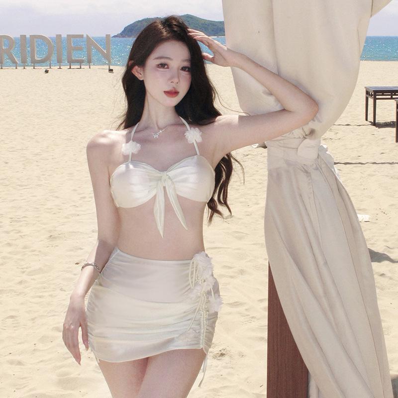 

2025 Высококлассный набор бикини: Чистый Дизайн с 3D Цветами L абрикосовый