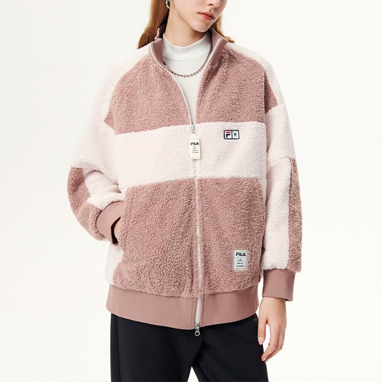 FILA X MIHARA YASUHIRO Collaboration Sports Casual Faux Shearling Knit Jacket Women Jacket Victoria-Purple F11W143505F-VT