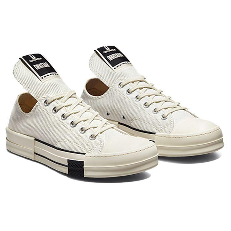 Rick Owens x Converse DRKSHDW DRKSTAR Chuck 70 Low Egret Unisex Sneaker Weiß Schwarz A00134C