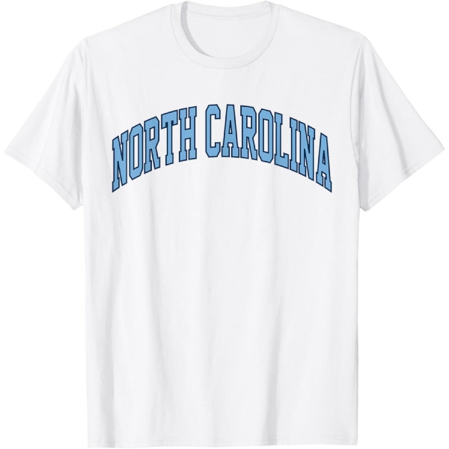 Retro North Carolina Souvenir Simple North Carolina Blue Tee T-Shirt S