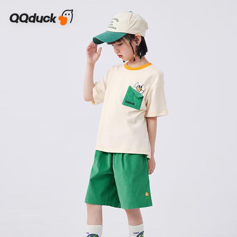 QQ DUCK Kids' Floral Print Short Sleeve Shorts Set