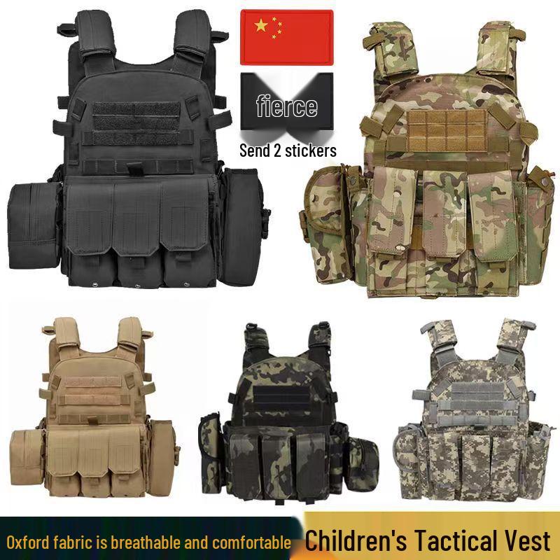 6094 Tactical Outdoor Kids' Level III-A Camouflage Protective Vest for Summer Camp