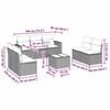 8-teiliges Gartensofa-Set mit Kissen Hellgrau Poly-Rattan
