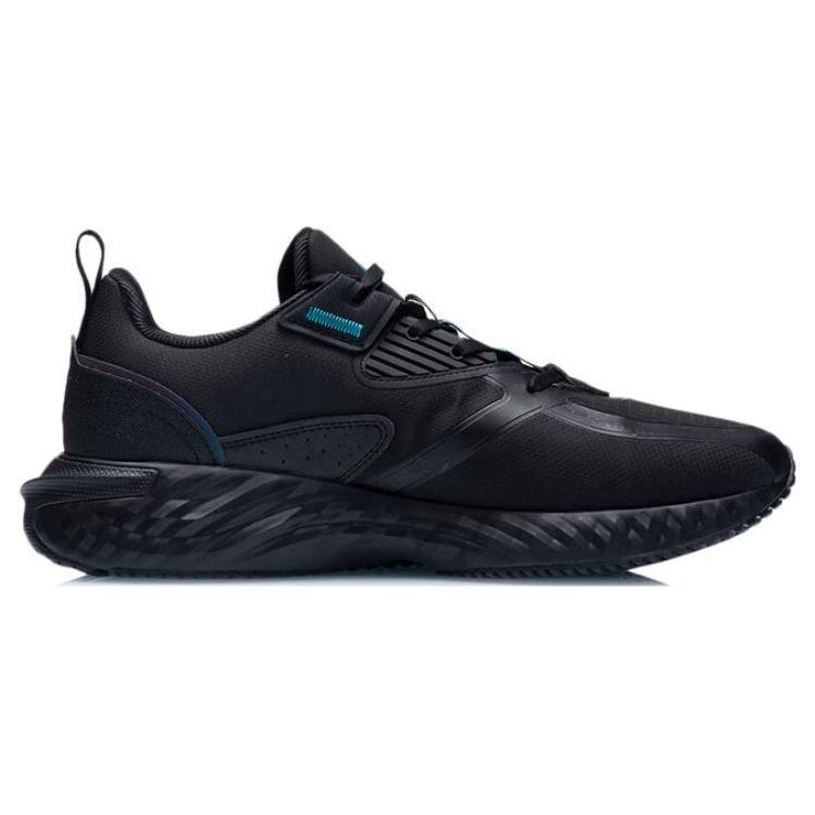 Li Ning Cloud Shield Textile, TPU Abrasion Resistant Low top Running Shoes Men's Black Purple AGLR233-53