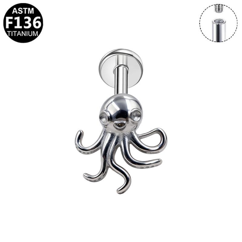 

Gaibei G23 Titanium Floral Ear Cartilage Stud & Octopus Design Piercing Jewelry