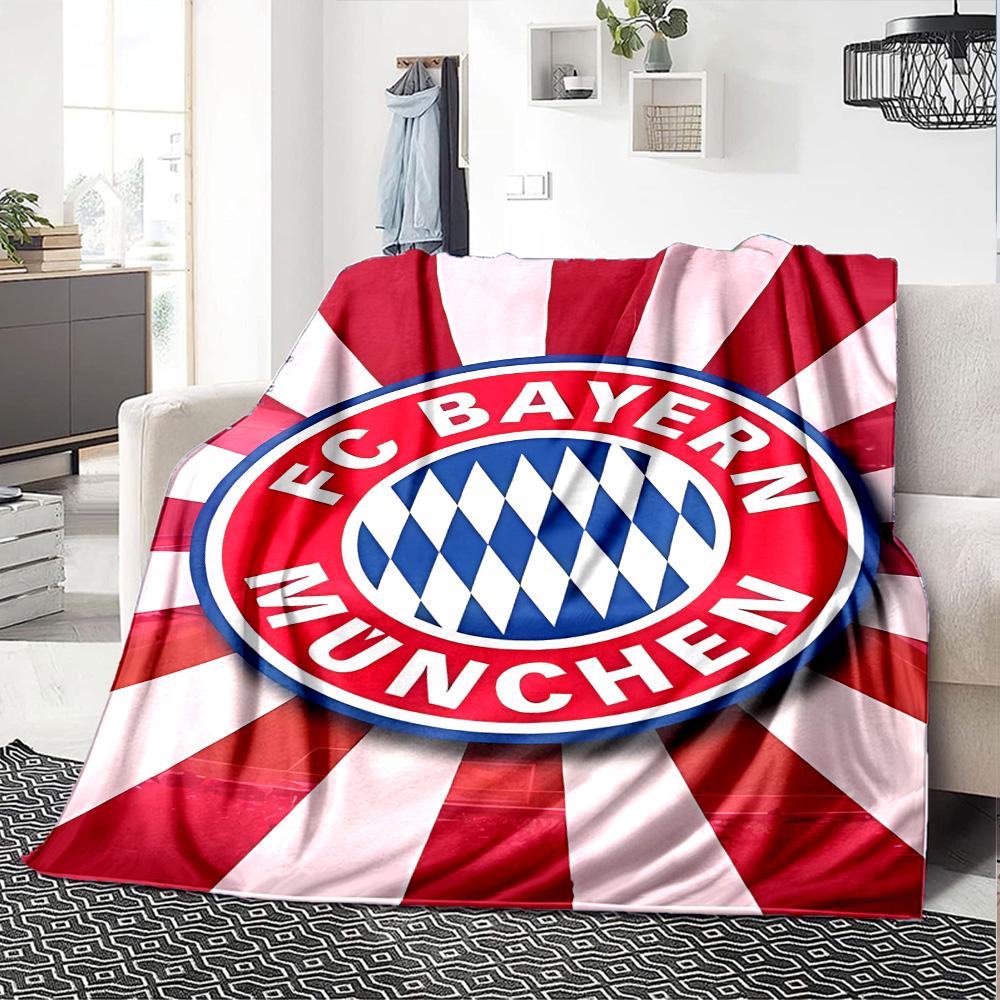 Bayern Munich Crest Blanket Warmthful Decor Perfect for Chair Bed Office Chair All-Season Use Stylish Decor Suitable for Gifting Relatives and Friends