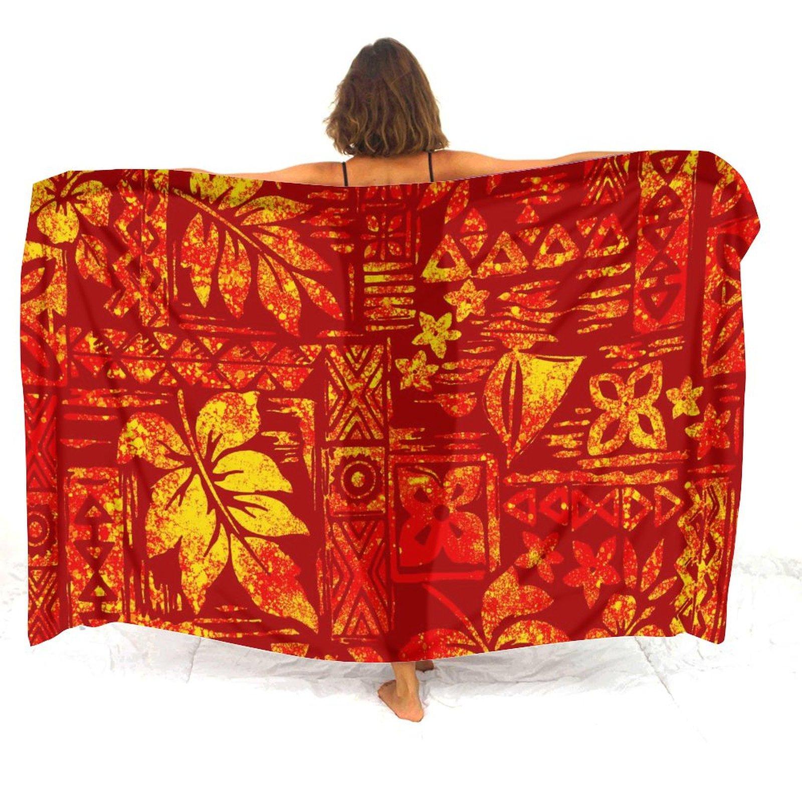 Polynesian Fiji Islands Patterned Sarong Women S Salon Dress Sarong Shawl Windproof Shawl Can Be Customized To Individual Need S