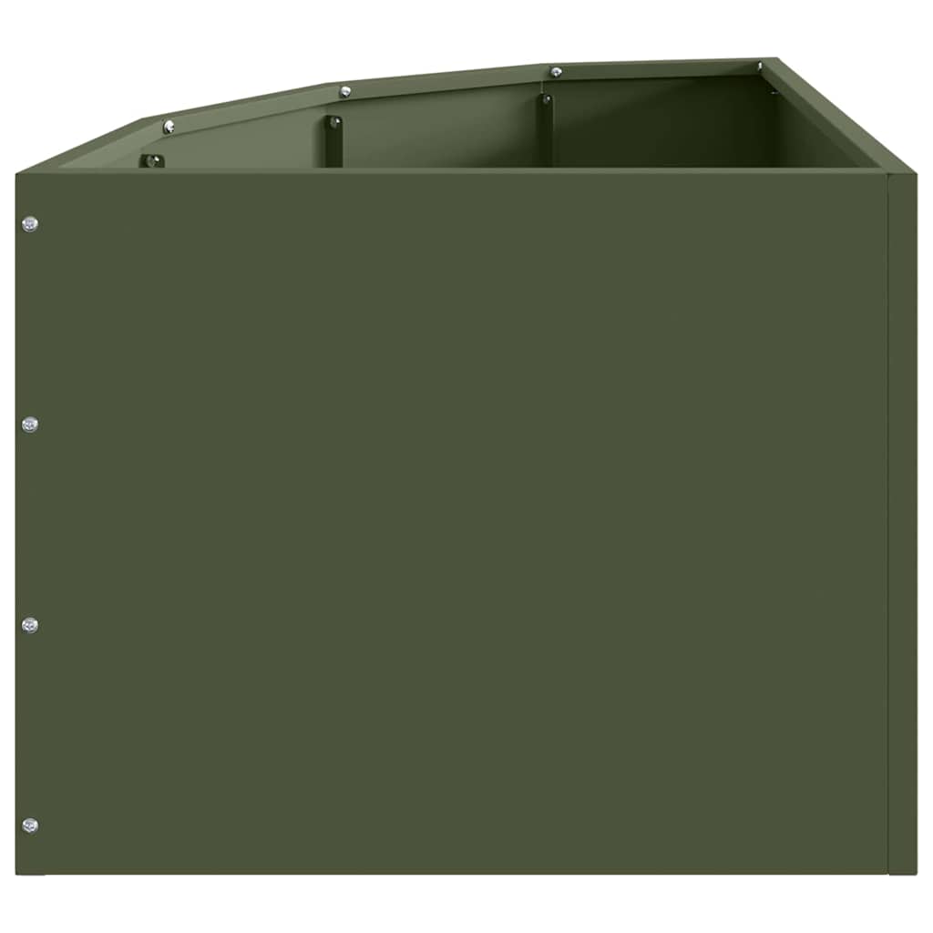 Corner Planter Olive Green 45 x 45 x 35 cm Steel