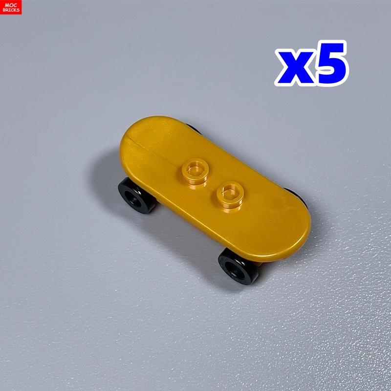 Non-Toxic 5Pcs/Lot Moc Bricks Player Skateboard With Trolley Wheel Holders Trolley Building Blocks Fit With 42511&2496 Toys Gifts