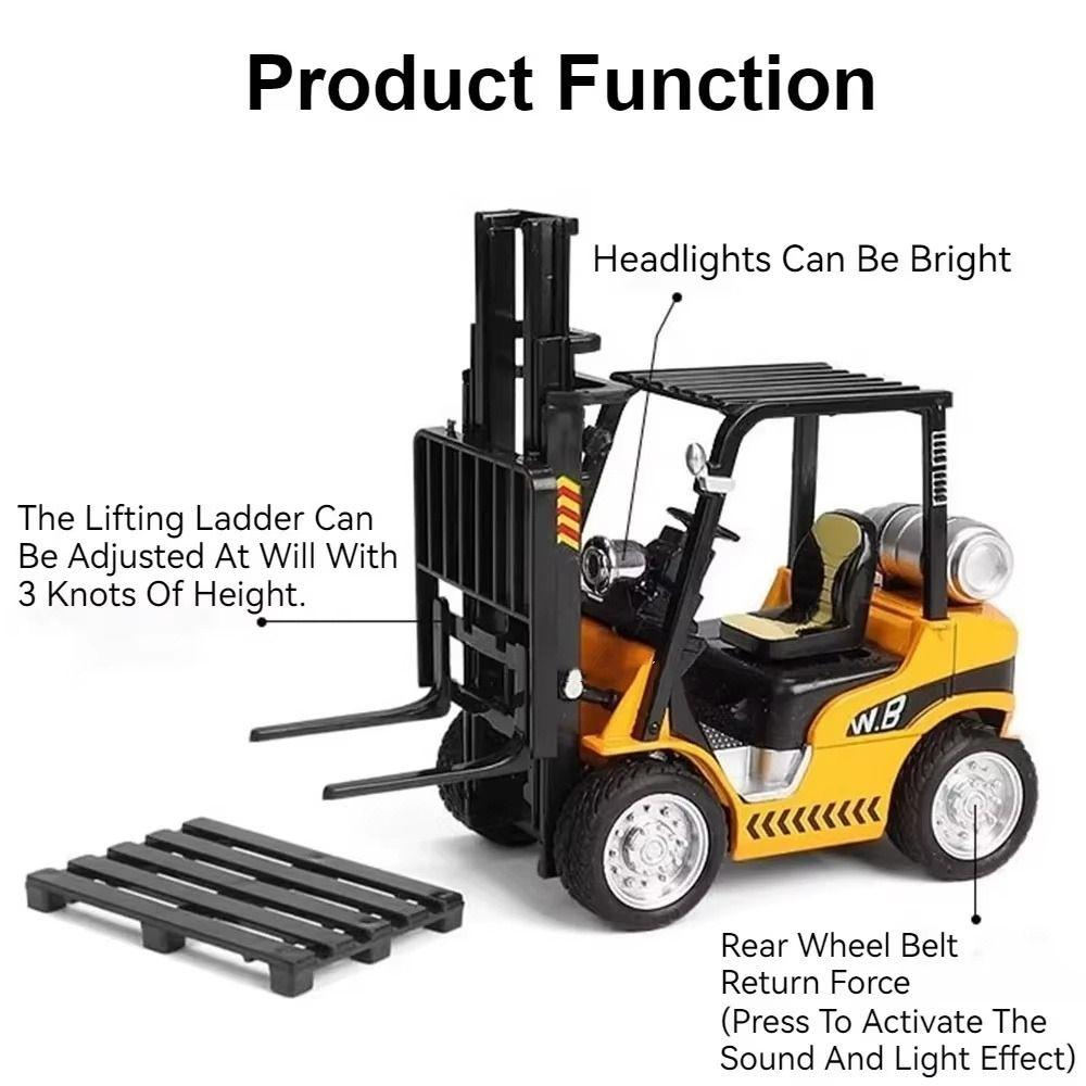 Warehouse Lift Truck Simulation Crane Toy Diecast Metal Engineering Vehicle Models  For Children