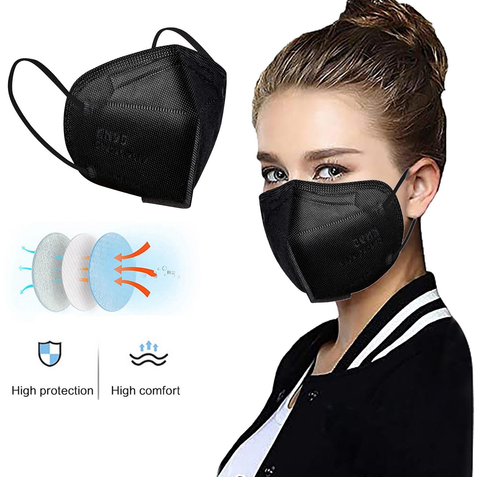 

Nikitas Mask Маски для лица 10 шт., 5-слойная одноразовая маска цвета радуги, маска с эффективностью фильтра 95% One Size чёрный