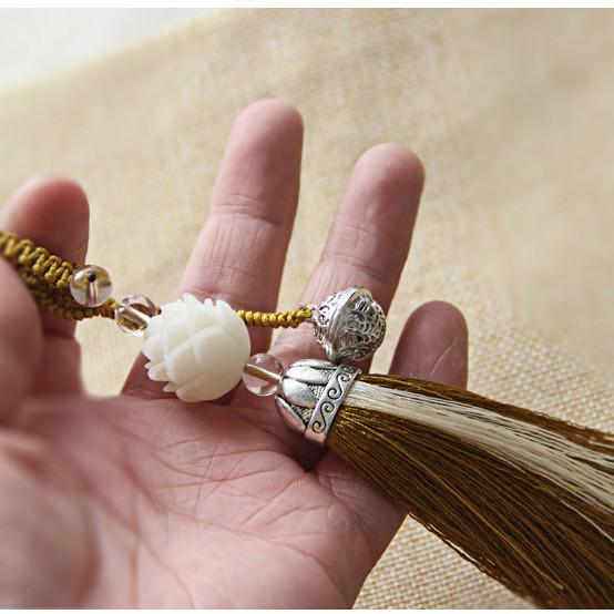 Elegant Lotus & Palace Bell Tassel Keychain Pendant for Bags & Cars